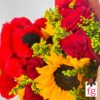 Ramo de rosas y girasoles con peluche - Imagen 2