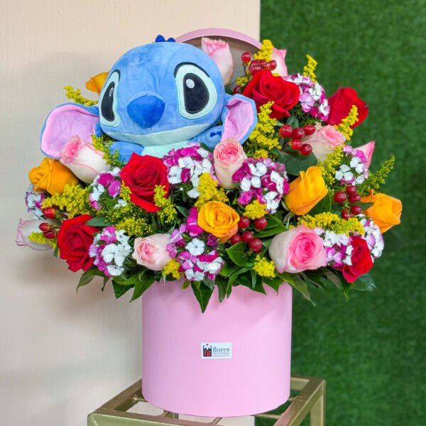 Stitch y sus flores